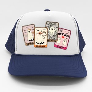 Hey Boo Spooky Season Cute Ghost Halloween Card Funny Funny Gift Trucker Hat