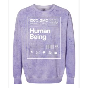 Human Being Science Ingredients Medical Label Funny Colorblast Crewneck Sweatshirt