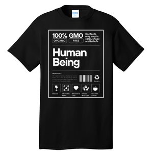 Human Being Science Ingredients Medical Label Funny Tall T-Shirt