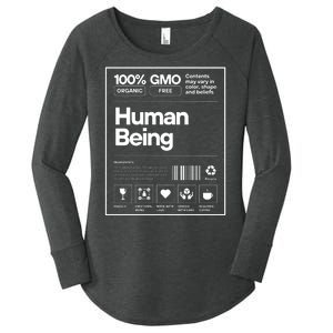 Human Being Science Ingredients Medical Label Funny Women's Perfect Tri Tunic Long Sleeve Shirt