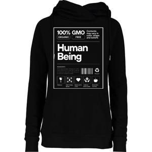 Human Being Science Ingredients Medical Label Funny Womens Funnel Neck Pullover Hood