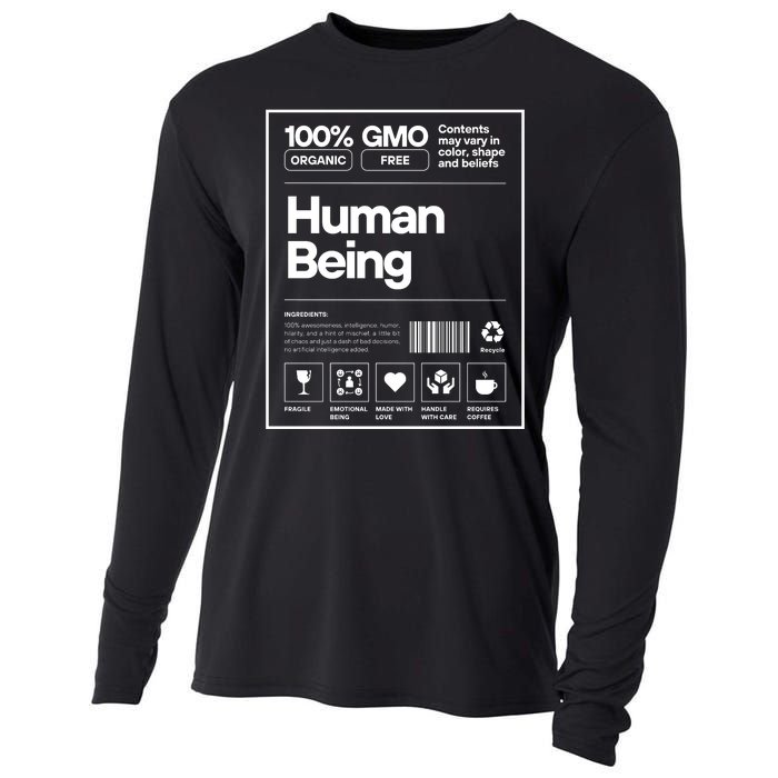 Human Being Science Ingredients Medical Label Funny Cooling Performance Long Sleeve Crew