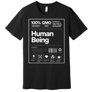 Human Being Science Ingredients Medical Label Funny Premium T-Shirt