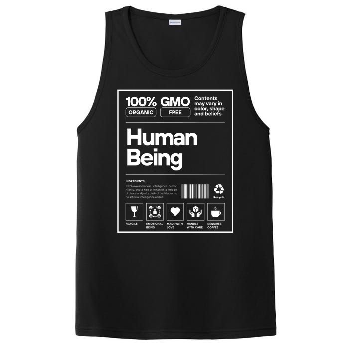 Human Being Science Ingredients Medical Label Funny PosiCharge Competitor Tank