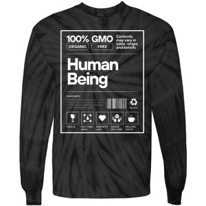 Human Being Science Ingredients Medical Label Funny Tie-Dye Long Sleeve Shirt