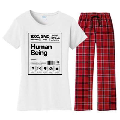 Human Being Science Ingredients Medical Label Women's Flannel Pajama Set