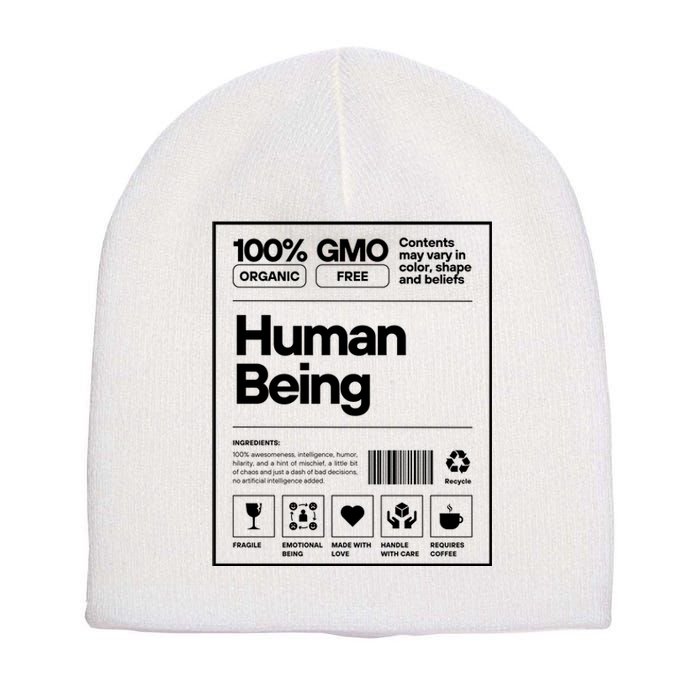 Human Being Science Ingredients Medical Label Short Acrylic Beanie