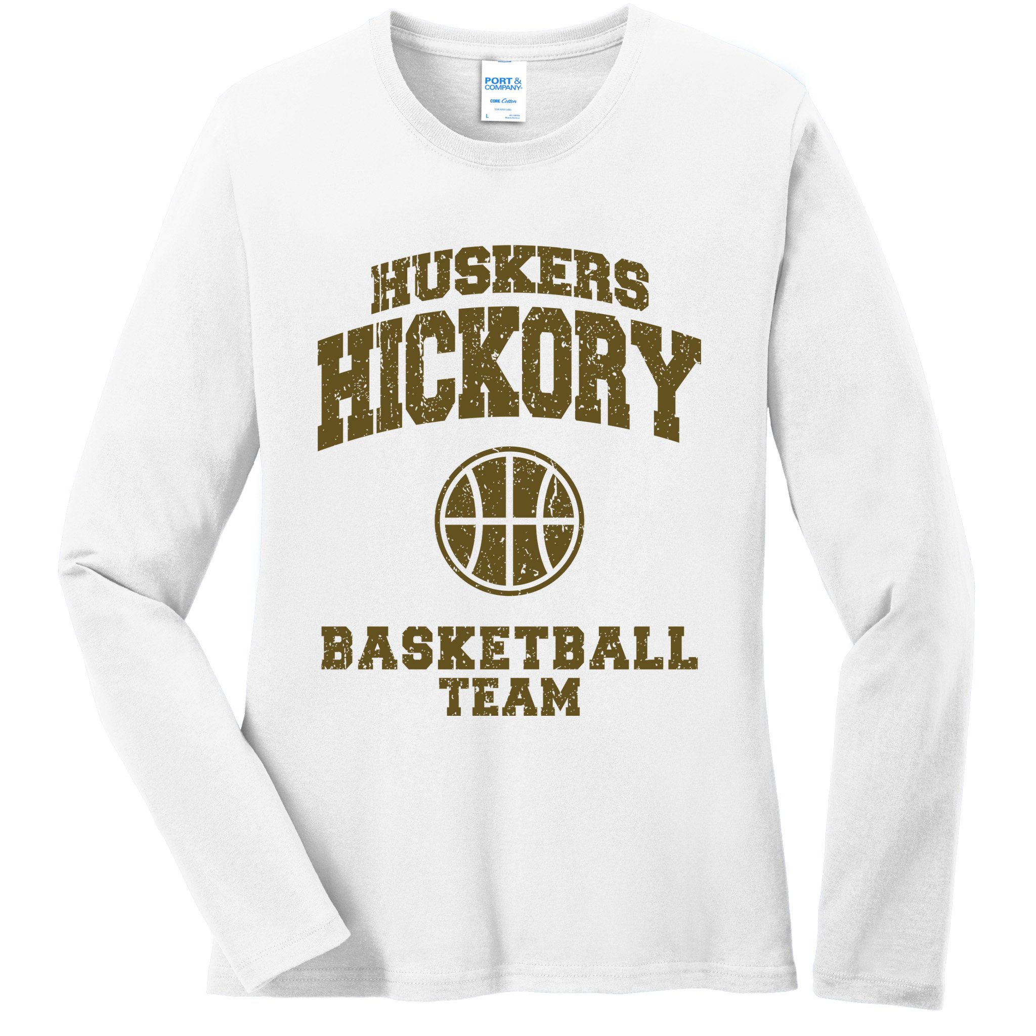 Hickory Basketball Team Ladies Long Sleeve Shirt