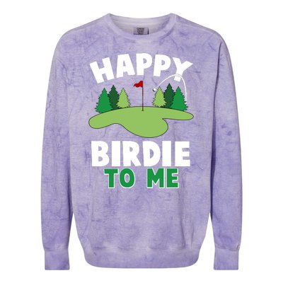 Happy Birdie To Me Golfing Colorblast Crewneck Sweatshirt