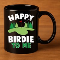 Happy Birdie To Me Golfing 11oz C Handle Ceramic Mug