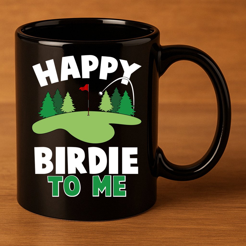Happy Birdie To Me Golfing 11oz C Handle Ceramic Mug