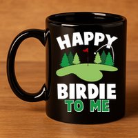 Happy Birdie To Me Golfing 11oz C Handle Ceramic Mug