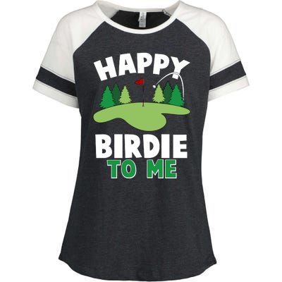 Happy Birdie To Me Golfing Enza Ladies Jersey Colorblock Tee