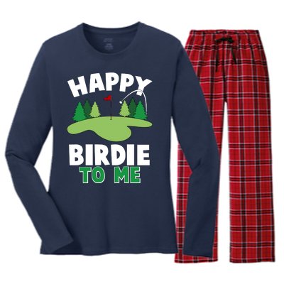 Happy Birdie To Me Golfing Women's Long Sleeve Flannel Pajama Set 