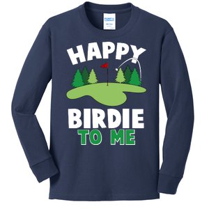 Happy Birdie To Me Golfing Kids Long Sleeve Shirt