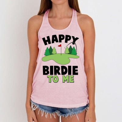 Happy Birdie To Me Golfing Women's Knotted Racerback Tank