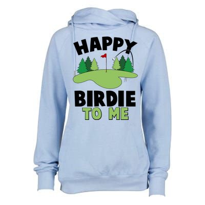 Happy Birdie To Me Golfing Womens Funnel Neck Pullover Hood