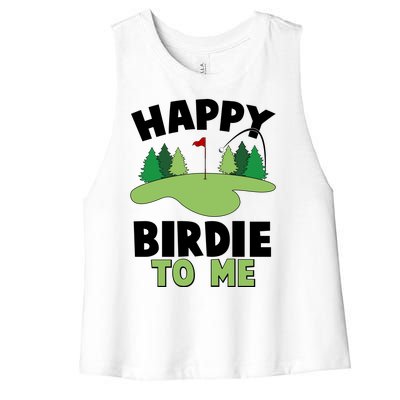 Happy Birdie To Me Golfing Women's Racerback Cropped Tank