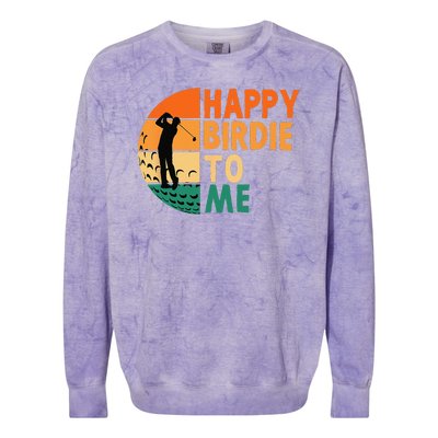 Happy Birdie To Me Golf Golfing Golfer Funny Player Birthday Colorblast Crewneck Sweatshirt