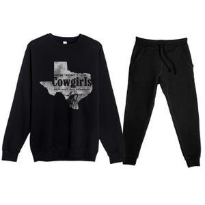 How Bout Them Cowgirls Boy Aint They Somethin Premium Crewneck Sweatsuit Set