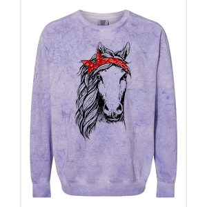 Horse Bandana T for Horseback Riding Horse Lover Colorblast Crewneck Sweatshirt