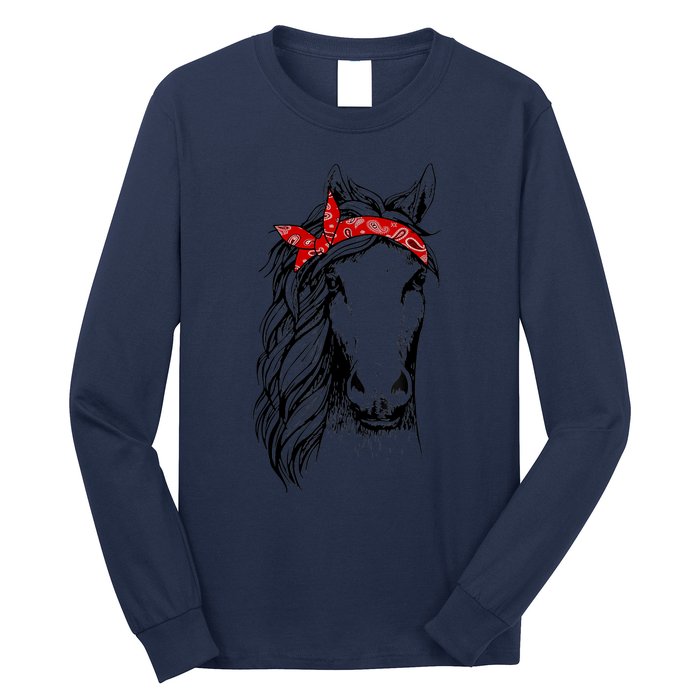 Horse Bandana T for Horseback Riding Horse Lover Long Sleeve Shirt