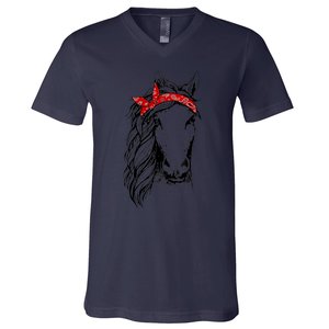 Horse Bandana T for Horseback Riding Horse Lover V-Neck T-Shirt