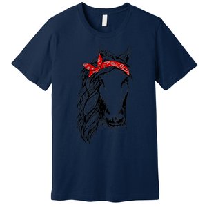 Horse Bandana T for Horseback Riding Horse Lover Premium T-Shirt