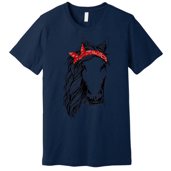 Horse Bandana T for Horseback Riding Horse Lover Premium T-Shirt