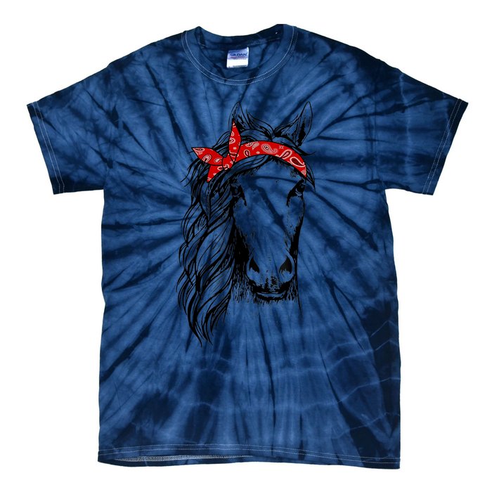 Horse Bandana T for Horseback Riding Horse Lover Tie-Dye T-Shirt