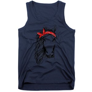 Horse Bandana T for Horseback Riding Horse Lover Tank Top