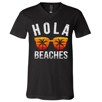 Hola Beaches Tank Top Funny Beach Vacation Shirt Summer V-Neck T-Shirt