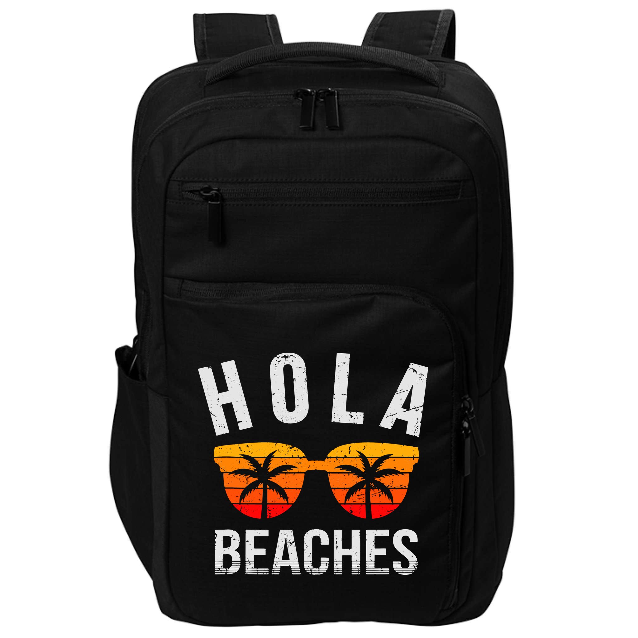 Hola Beaches Tank Top Funny Beach Vacation Shirt Summer Impact Tech Backpack