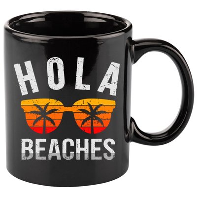 Hola Beaches Tank Top Funny Beach Vacation Shirt Summer 11oz C Handle Ceramic Mug