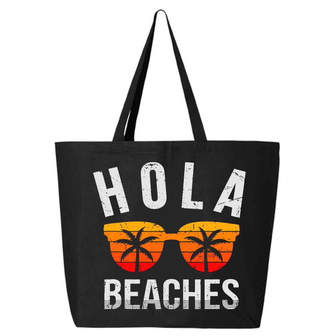 Hola Beaches Tank Top Funny Beach Vacation Shirt Summer 25L Jumbo Tote