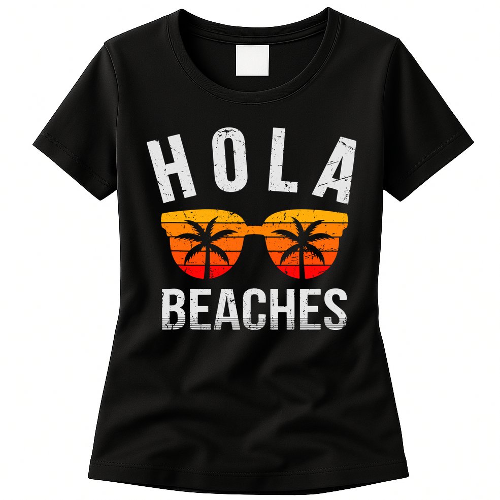 Hola Beaches Tank Top Funny Beach Vacation Shirt Summer Womens T-Shirt