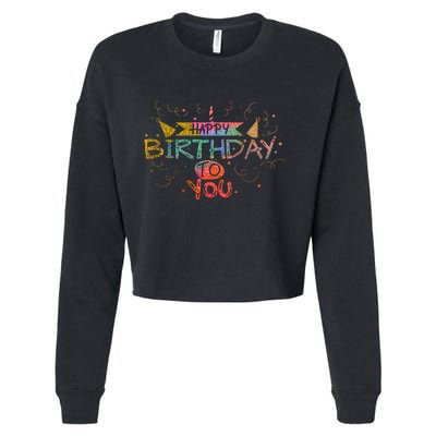 Happy Birthday To You Cropped Pullover Crew