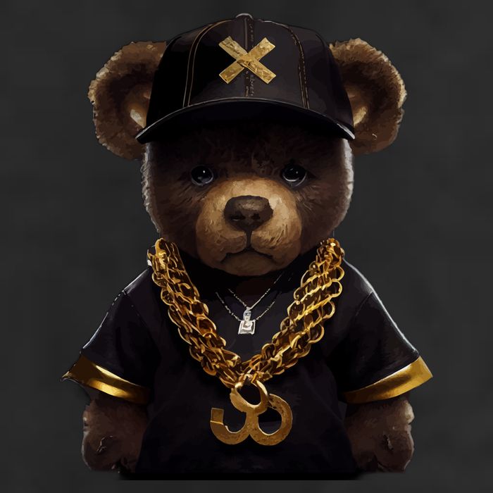 Hipster Bear Thug Cool Comfort Performance Bucket Hat