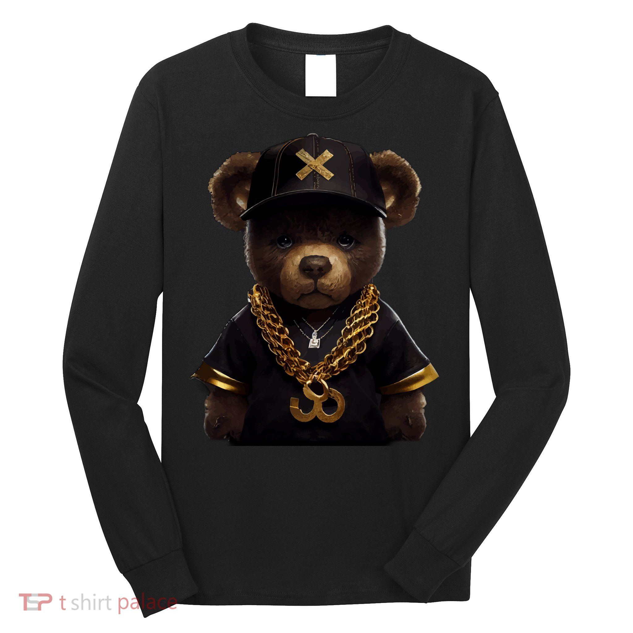 Hipster Bear Thug Long Sleeve Shirt