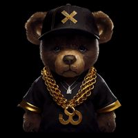 Hipster Bear Thug Button