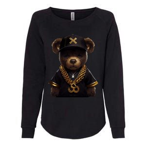 Hipster Bear Thug Womens California Wash Sweatshirt