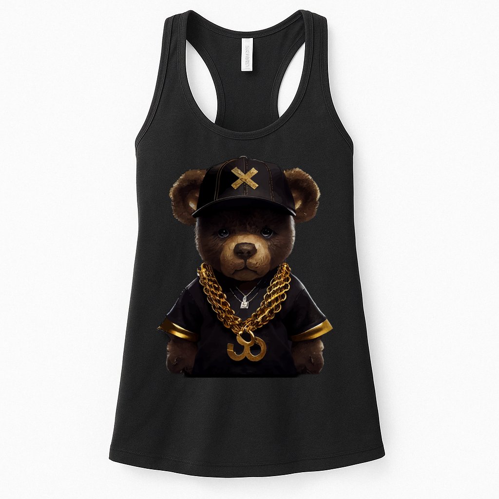 Hipster Bear Thug Womens Tank Top