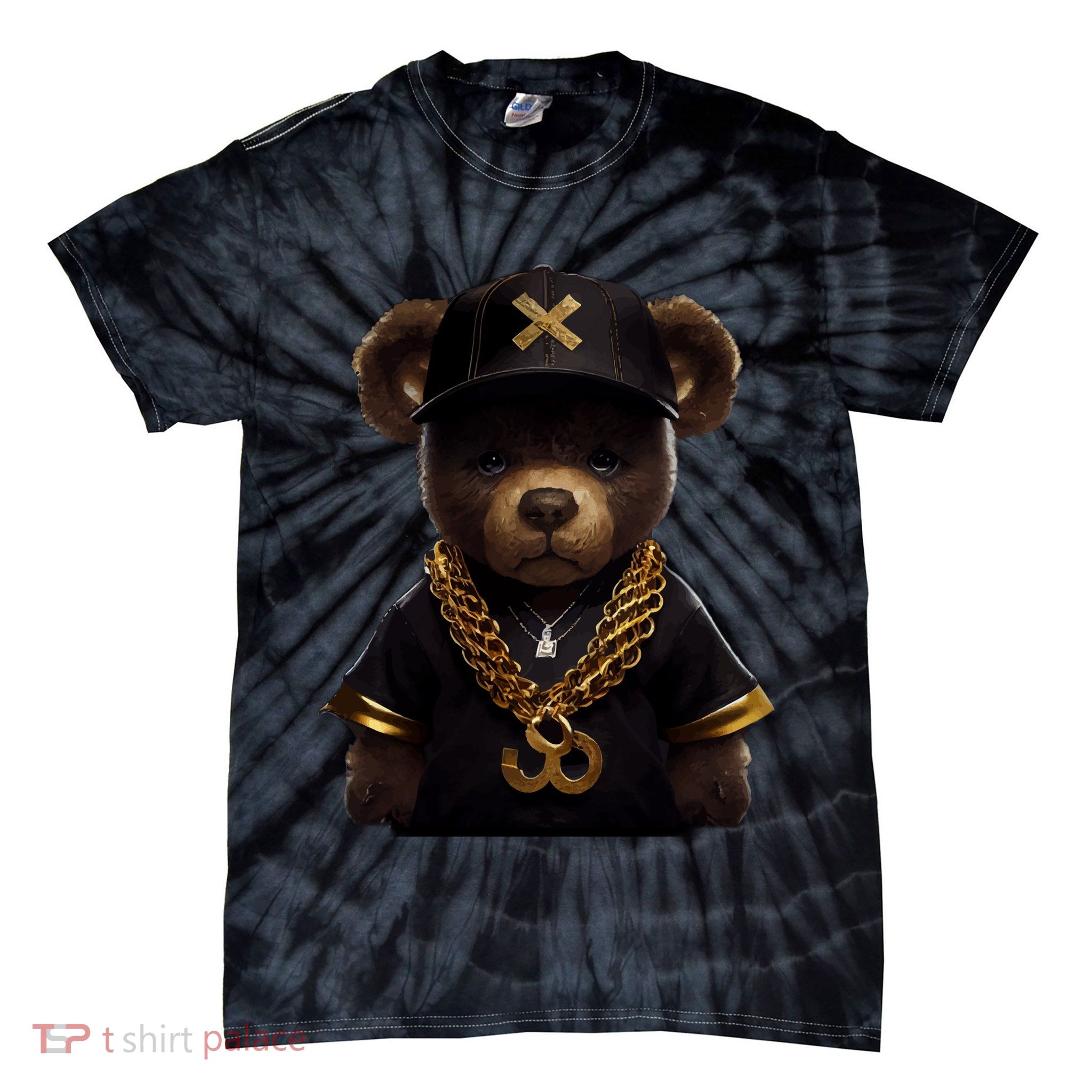Hipster Bear Thug Tie-Dye T-Shirt