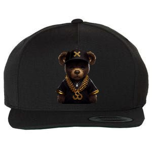 Hipster Bear Thug Wool Snapback Cap