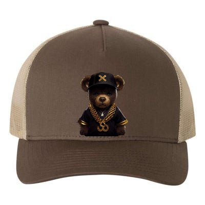 Hipster Bear Thug Yupoong Adult 5-Panel Trucker Hat