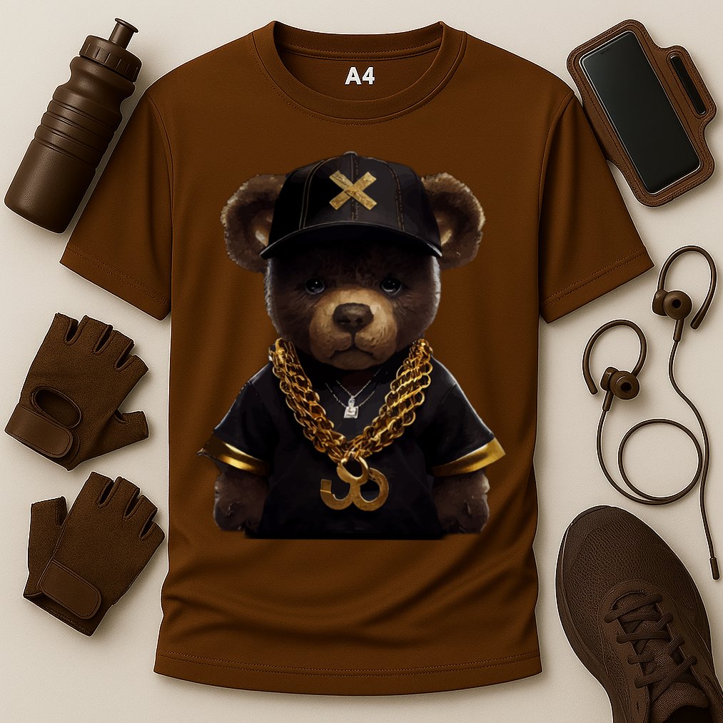Hipster Bear Thug Cooling Performance Crew T-Shirt