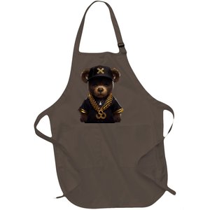 Hipster Bear Thug Full-Length Apron With Pockets