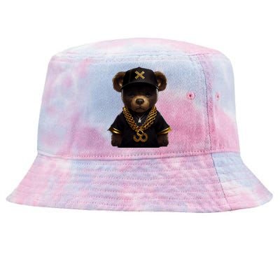 Hipster Bear Thug Tie-Dyed Bucket Hat