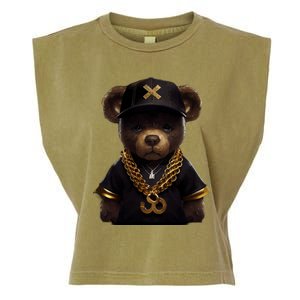 Hipster Bear Thug Garment-Dyed Women's Muscle Tee