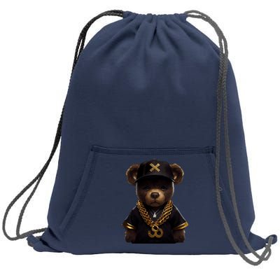 Hipster Bear Thug Sweatshirt Cinch Pack Bag